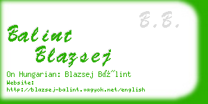 balint blazsej business card